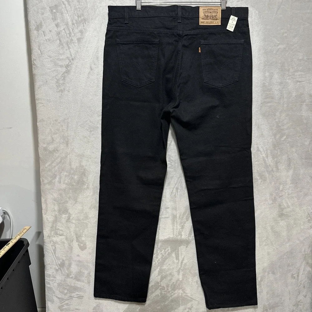 Vintage  Levis 505 Orange Tab 42 Jeans Black Regular Fit Straight Leg USA Made